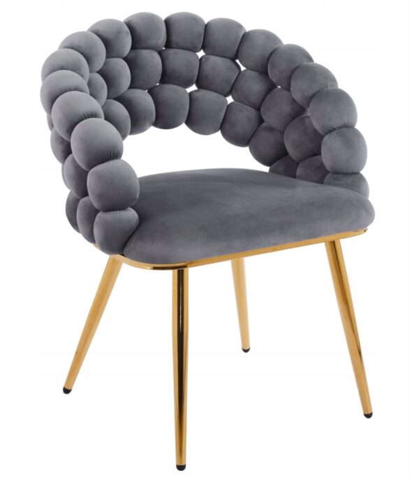 Krzesło K20-FX (G) velvet szare złote nogi