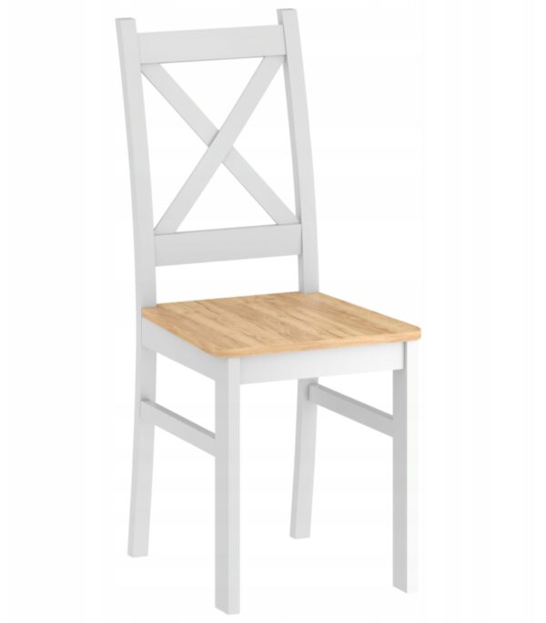 Krzesło CARLO białe (siedzisko dąb złoty craft)