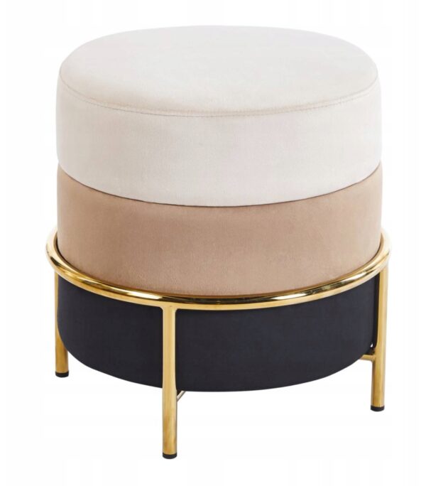 Puf P8-FX (G) velvet beż/cappuccino/czarny