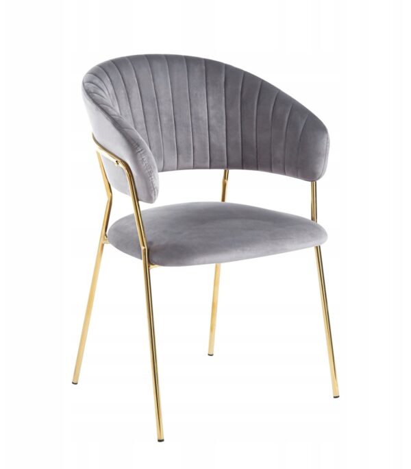 Krzesło K4-FX velvet szare złote nogi