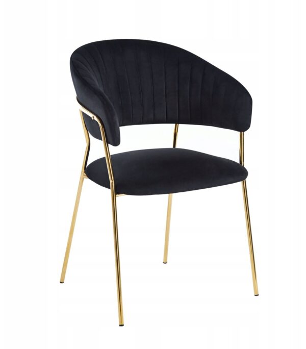 Krzesło K4-FX velvet czarne złote nogi