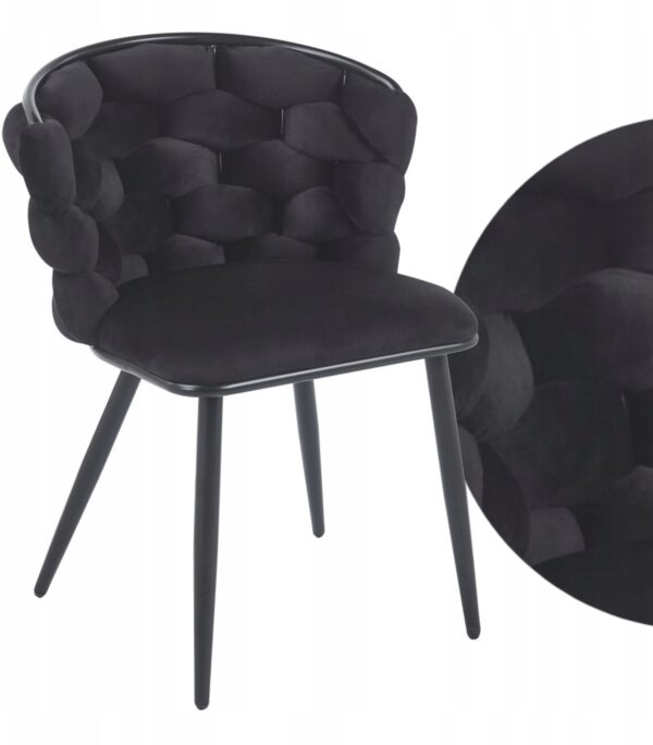 Krzesło K47-FX (B) velvet czarne