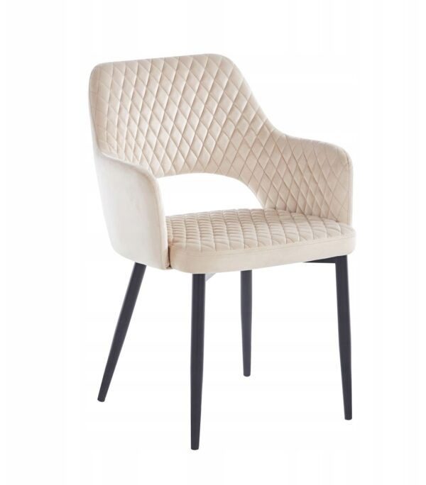 Krzesło K3-FX (B) velvet beżowe – czarny stelaż