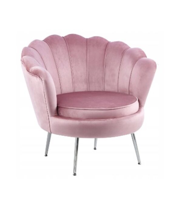 Fotel Krzesło Welurowe RÓŻOWE to Salonu Gabinetu DUŻY Muszelka Furnitex