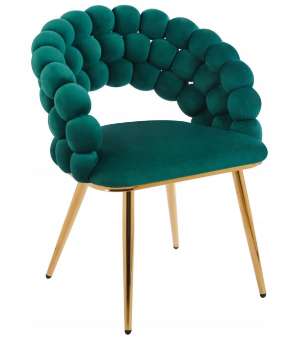 Krzesło K20-FX (G) velvet zielone złote nogi