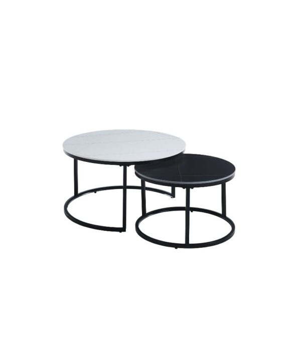 Ława (zestaw 2 szt.) L10-FX (B) biała (80) + czarna (60)