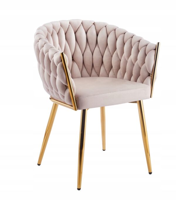 Krzesło K7-FX (G) velvet beżowe złote nogi