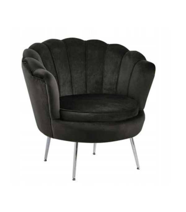 KRZESŁO WELUROWE TAPICEROWANE CZARNA MUSZELKA DUŻA MIEKKA FURNITEX NOWOŚĆ