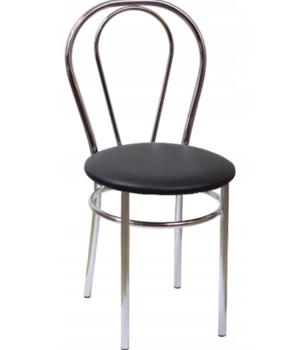 KRZESŁO TULIPAN METALOWE KUCHENNE CZARNA EKO SKÓRA DO KUCHNI FURNITEX