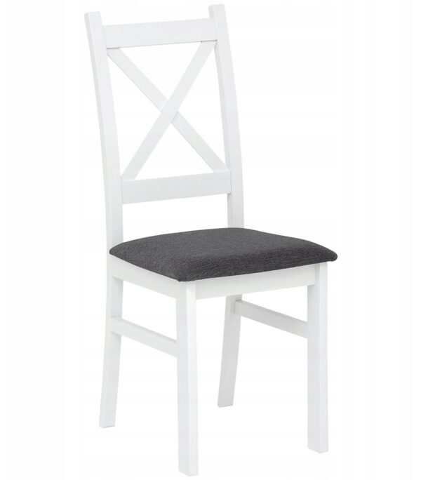 Krzesło CARLO białe (siedzisko szare Gunar 16)